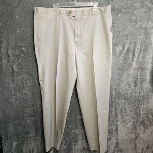 Talbots Pants Mens 40x32 Beige Khaki Straight Dress Pleated front Chinos NWT